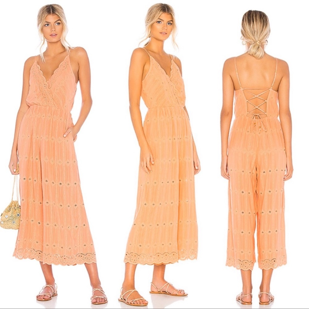 🆕🧡🌅L.Space Anthropologie Ciara Eyelet Jumpsuit NWT - Picture 2 of 6